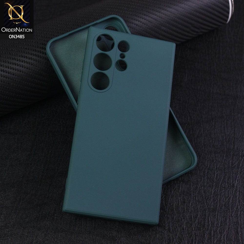 Samsung Galaxy S24 Ultra Cover - Dark Green - ONation Silica Gel Series - HQ Liquid Silicone Elegant Colors Camera Protection Soft Case - Futurestore.pk