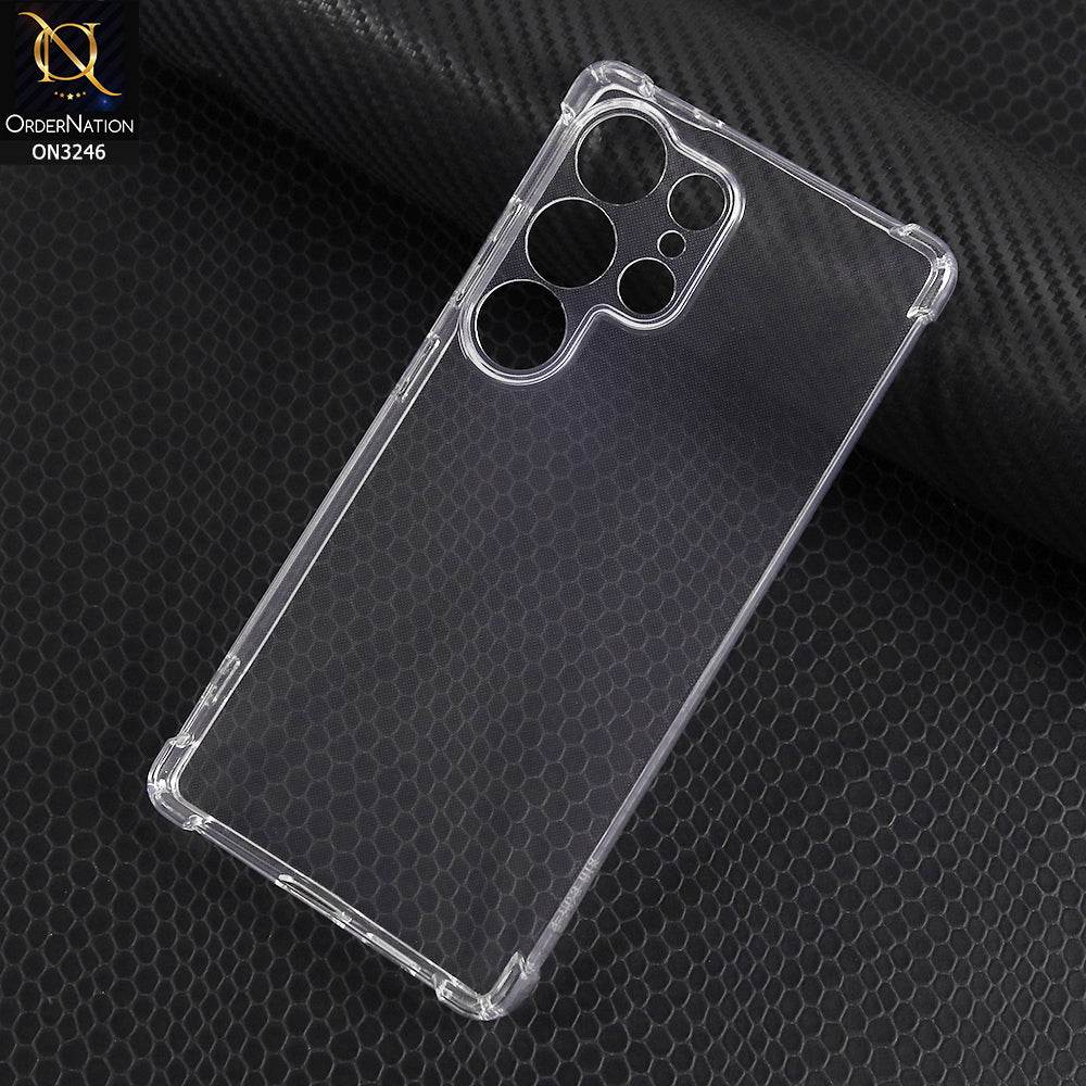Samsung Galaxy S25 Ultra Cover - Transparent - Soft 4D Design Shockproof Silicone Transparent Clear Camera Protection Case - Futurestore.pk
