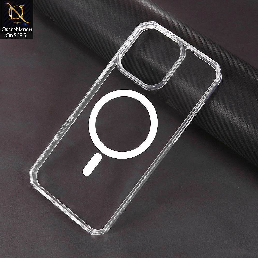 iPhone 16 Pro Max Cover - Transparent - New Clear Back Soft Borders MagSafe With Dust Proof Net Case - Futurestore.pk