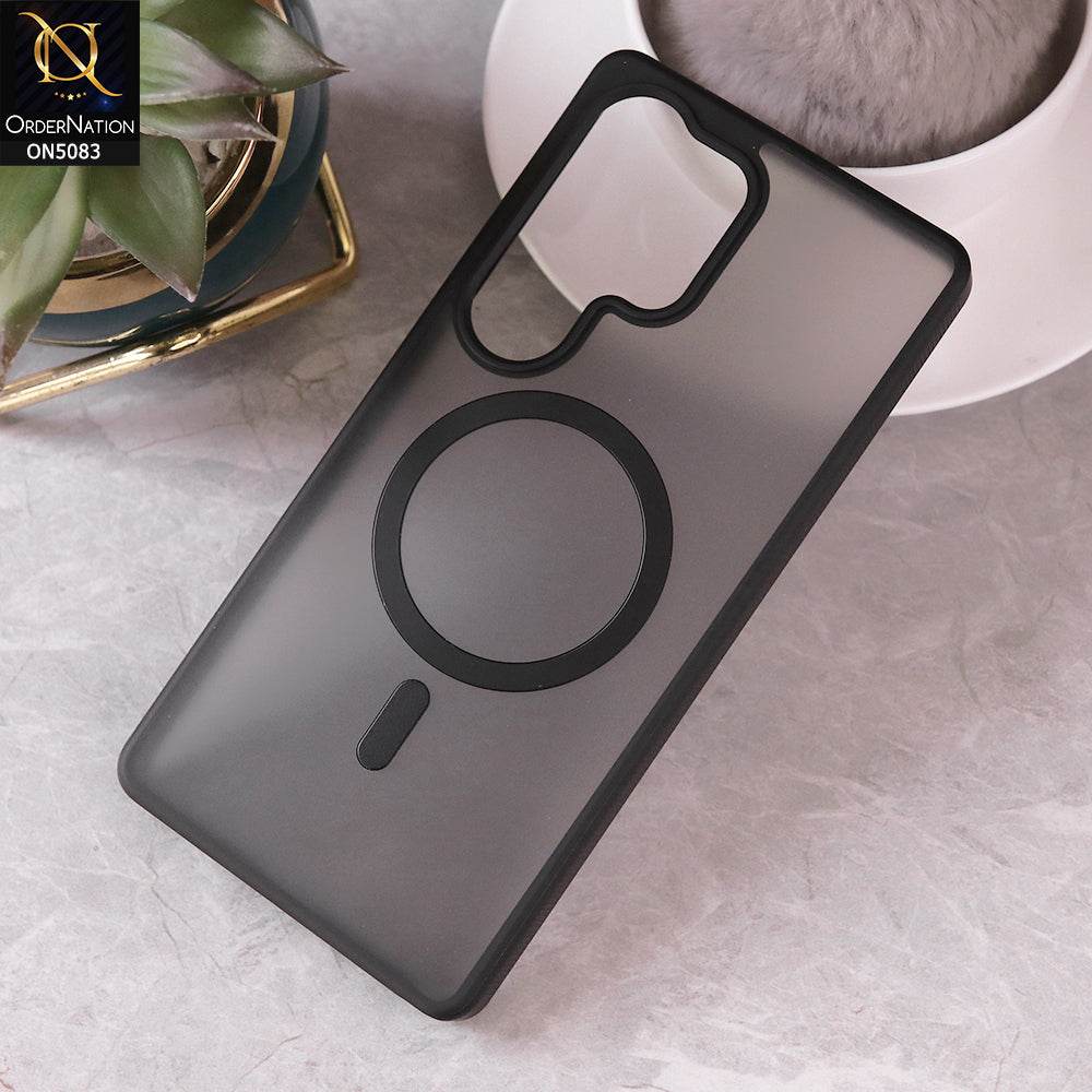 Samsung Galaxy S25 Ultra Cover - Black - Trendy Matte Colour Transparent Soft Border Case With Magsafe