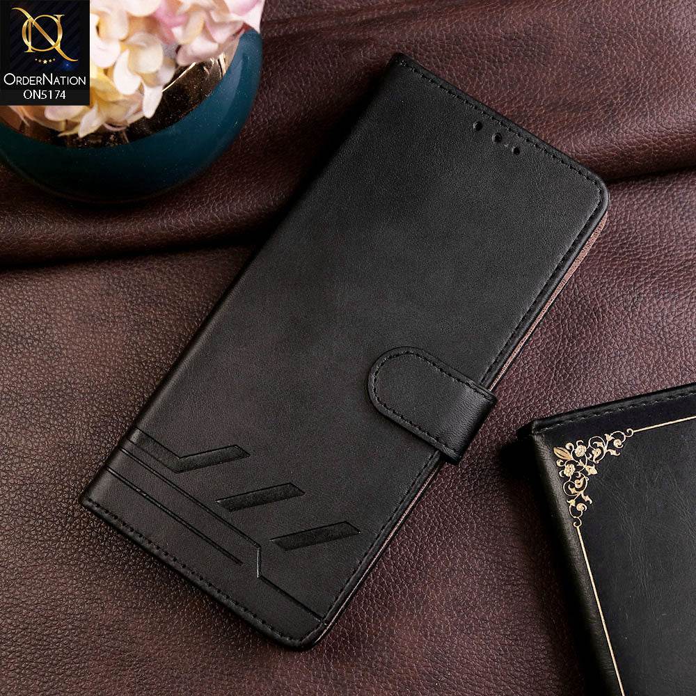 Samsung Galaxy A55 Cover - Black - Premium Magnetic Leather Wallet Flip book Card Slots Soft Case - Futurestore.pk