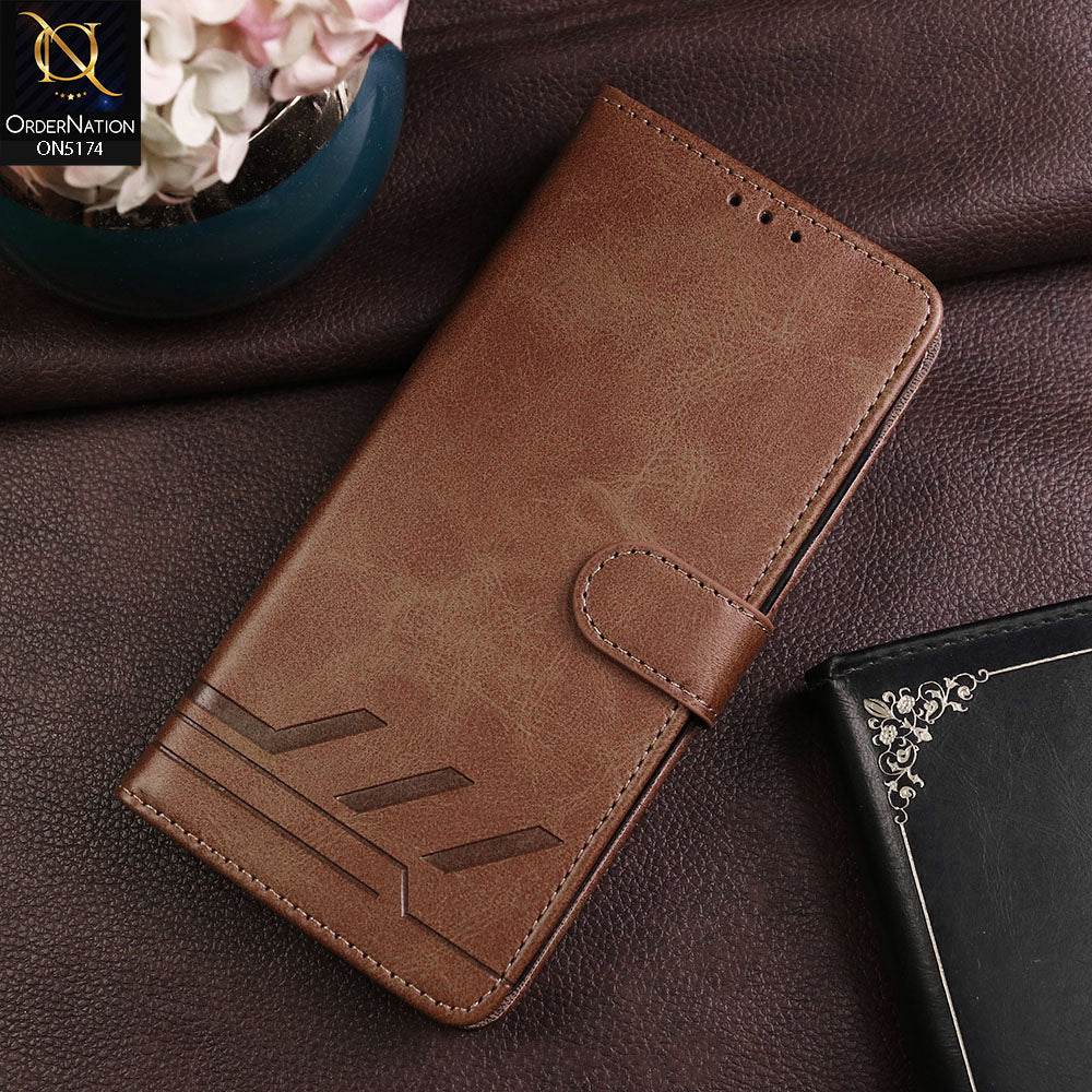 Samsung Galaxy A55 Cover - Light Brown - Premium Magnetic Leather Wallet Flip book Card Slots Soft Case - Futurestore.pk