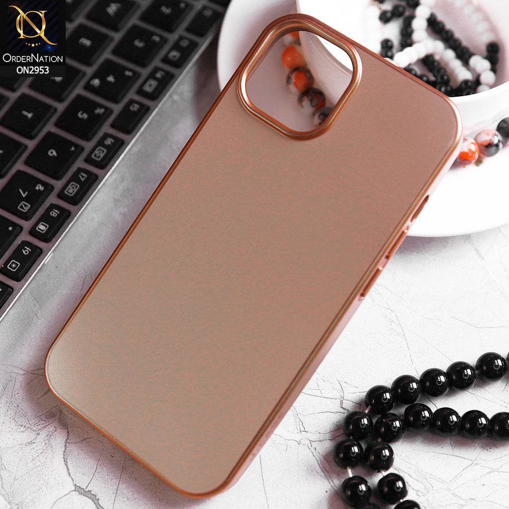 iPhone 13 Cover - Golden - Soft Gold Plated Color Borders Camera Protection Back Case - Futurestore.pk