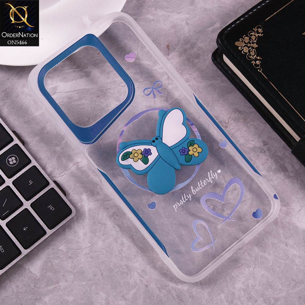 Infinix Smart 9 HD Cover - Blue - Cute 3D Butterfly Soft Case - Futurestore.pk