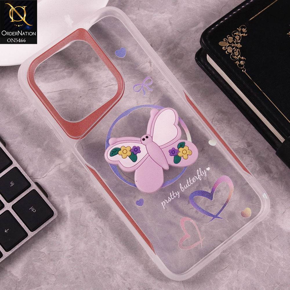 Infinix Smart 9 HD Cover - Purple - Cute 3D Butterfly Soft Case - Futurestore.pk