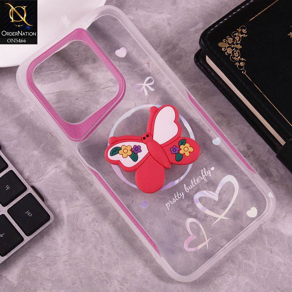 Infinix Smart 9 HD Cover - Red - Cute 3D Butterfly Soft Case - Futurestore.pk