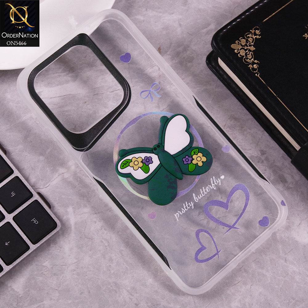 Infinix Smart 9 HD Cover - Green - Cute 3D Butterfly Soft Case - Futurestore.pk