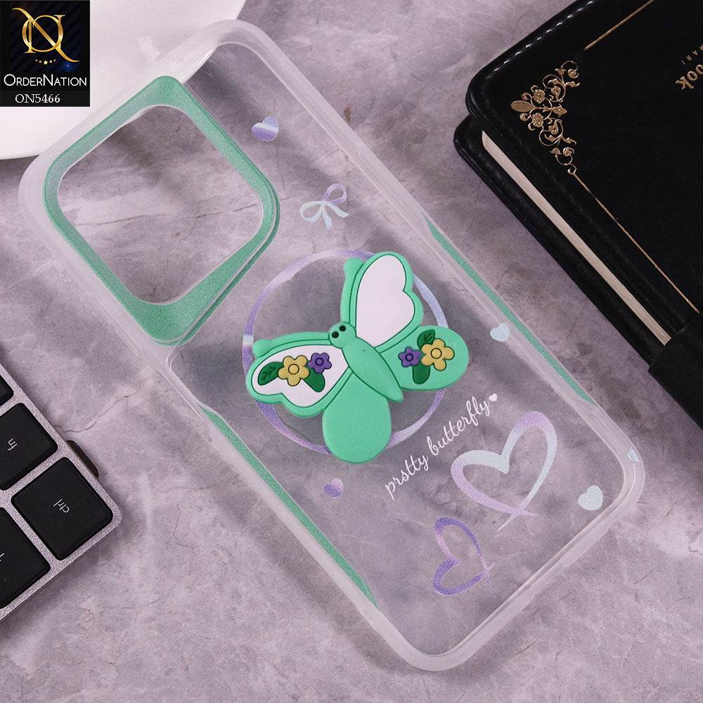 Infinix Smart 9 HD Cover - Sea Green - Cute 3D Butterfly Soft Case - Futurestore.pk