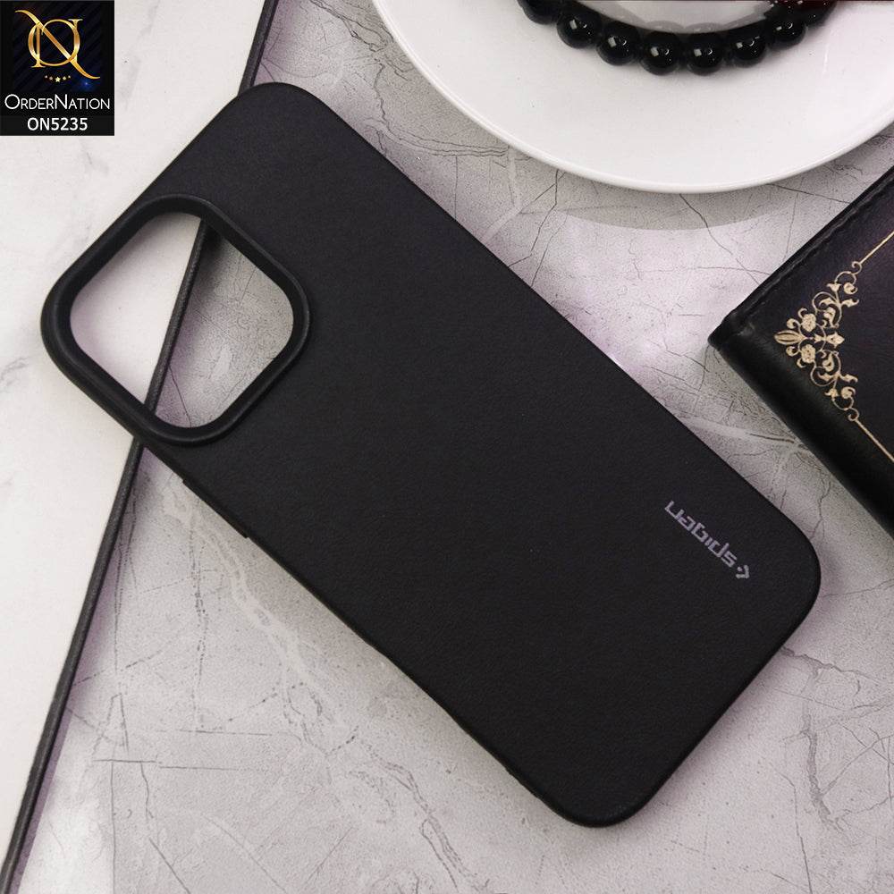 iPhone 16 Pro Max Cover - Black - New Luxury Leather Texture Soft Shock Resistant Protective Case - Futurestore.pk