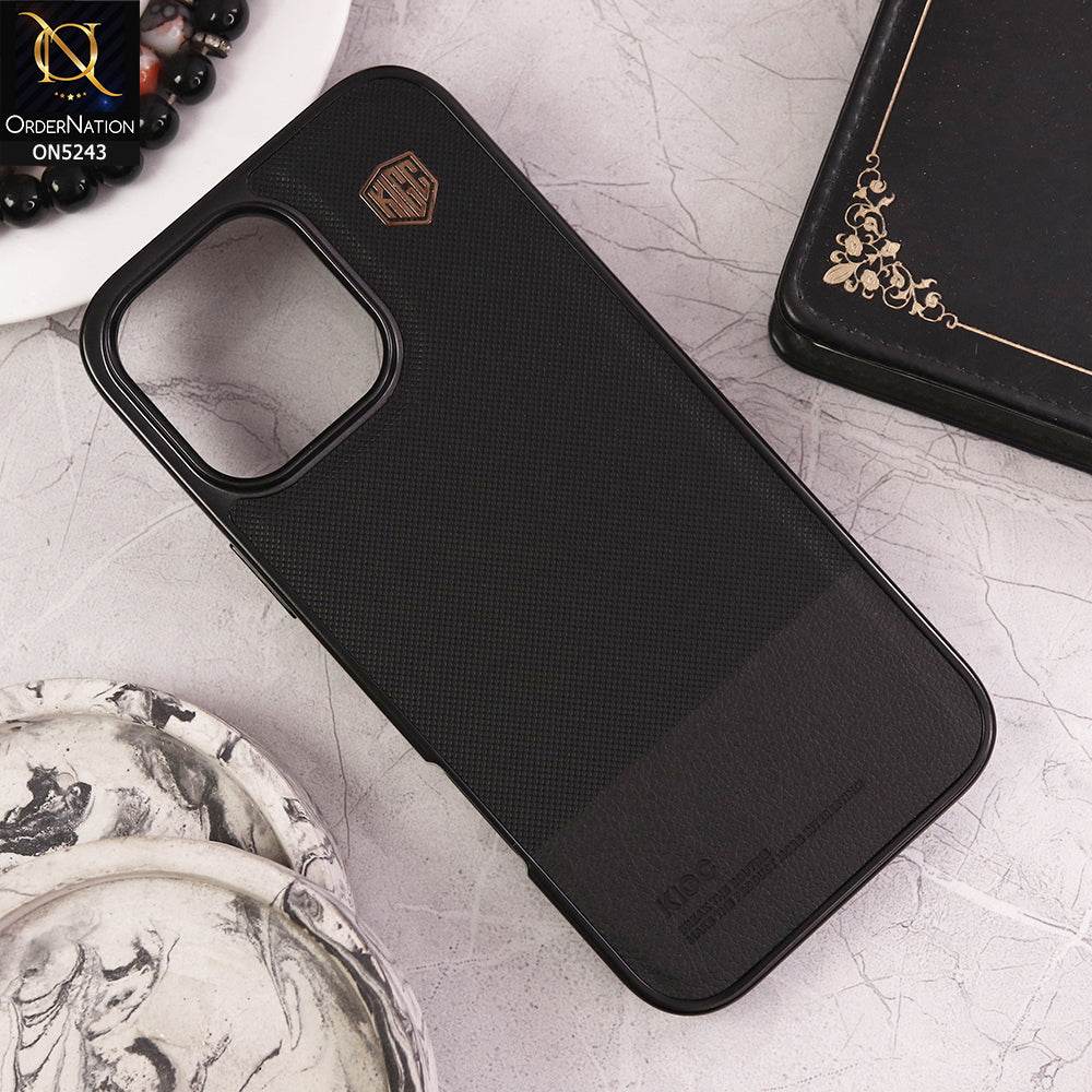 iPhone 16 Pro Max Cover - Black - KIGC Leather Texture Phone Case Luxury Business Leather Phone Cover - Futurestore.pk