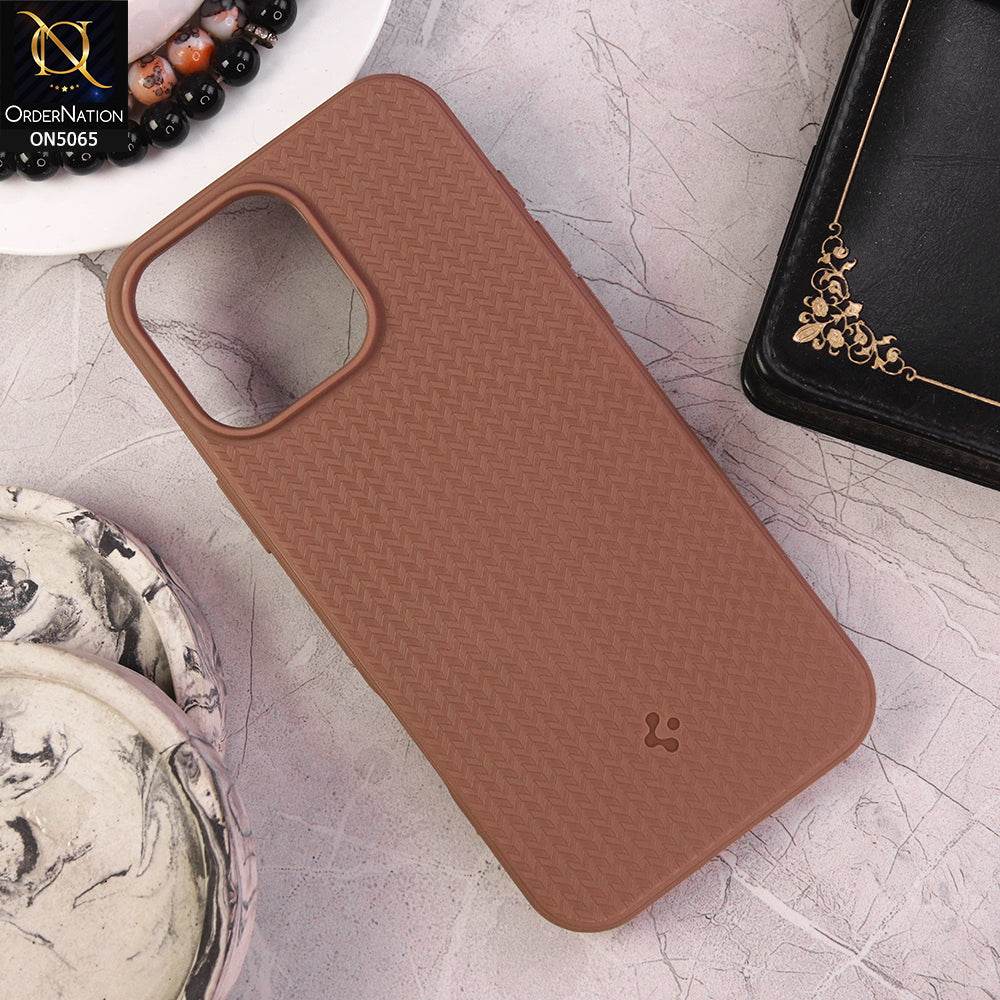IPhone 16 Pro Max Cover - Chocolate Brown - Mag Armor Series - Texture Soft TPU Case - Futurestore.pk