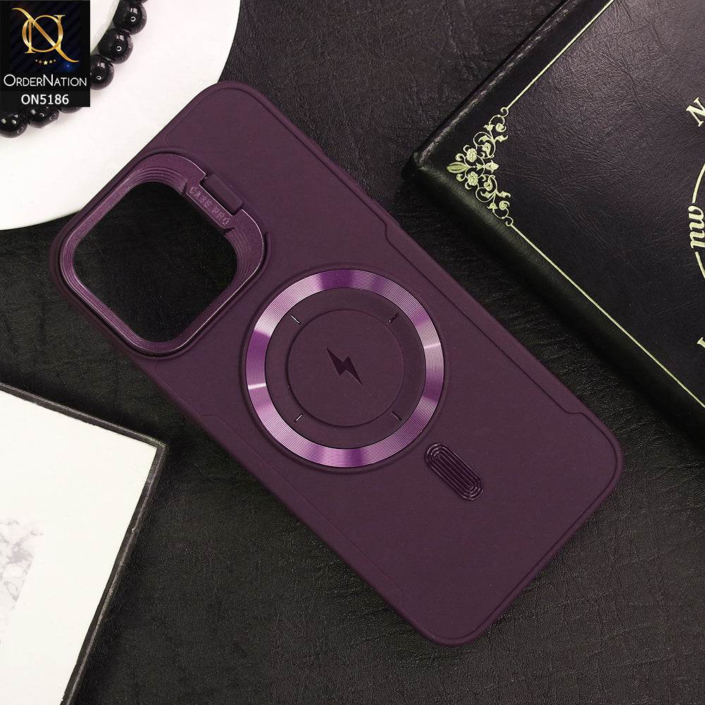 IPhone 16 Pro Max Cover - Purple - New Original MagSafe Magnetic Camera Kickstand Case - Futurestore.pk