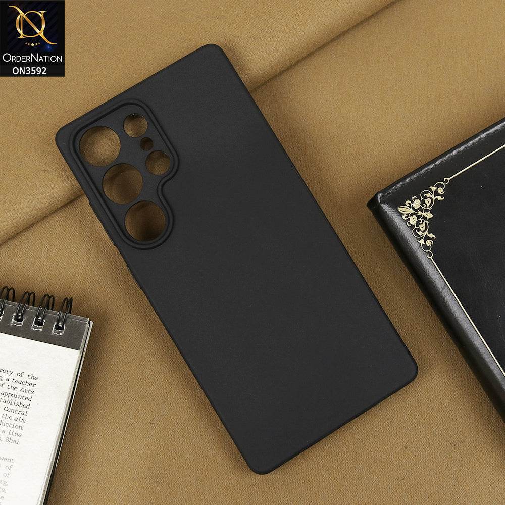 Samsung Galaxy S25 Ultra Cover - Black - KZ-DOO Q-Series Ultra Slim High Quality Soft Silicone Camera Protection Case