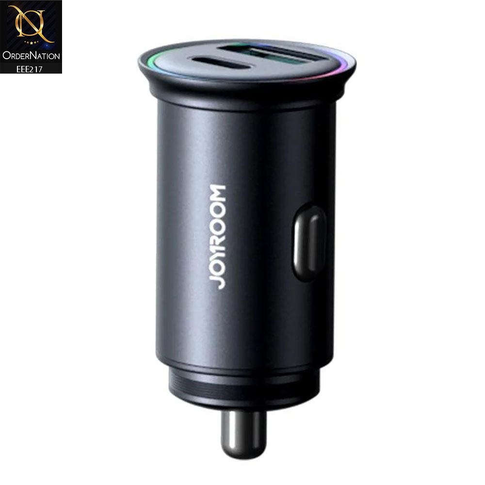 JOYROOM JR-CCN04 A+C 60W A+C mini Metal Car Charger - Black