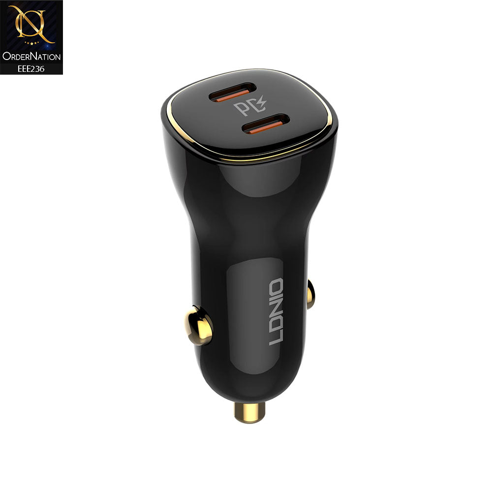 LDNIO C104 60W Dual Type C Ports Super Fast Car charger