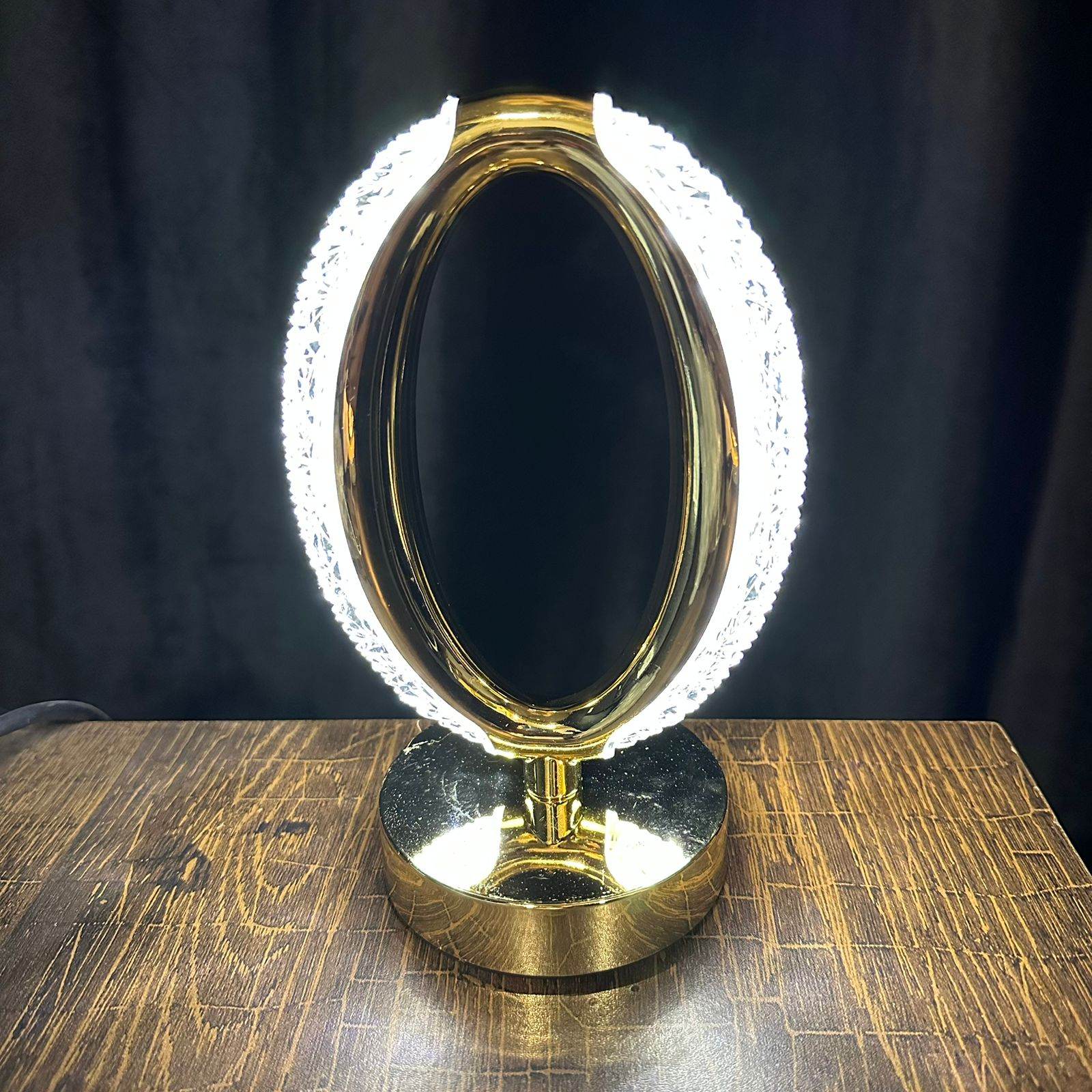 Luxury Gold-Plated Side Table Lamp with Multicolor Lighting  Rechargeable & Modern Design - Futurestore.pk
