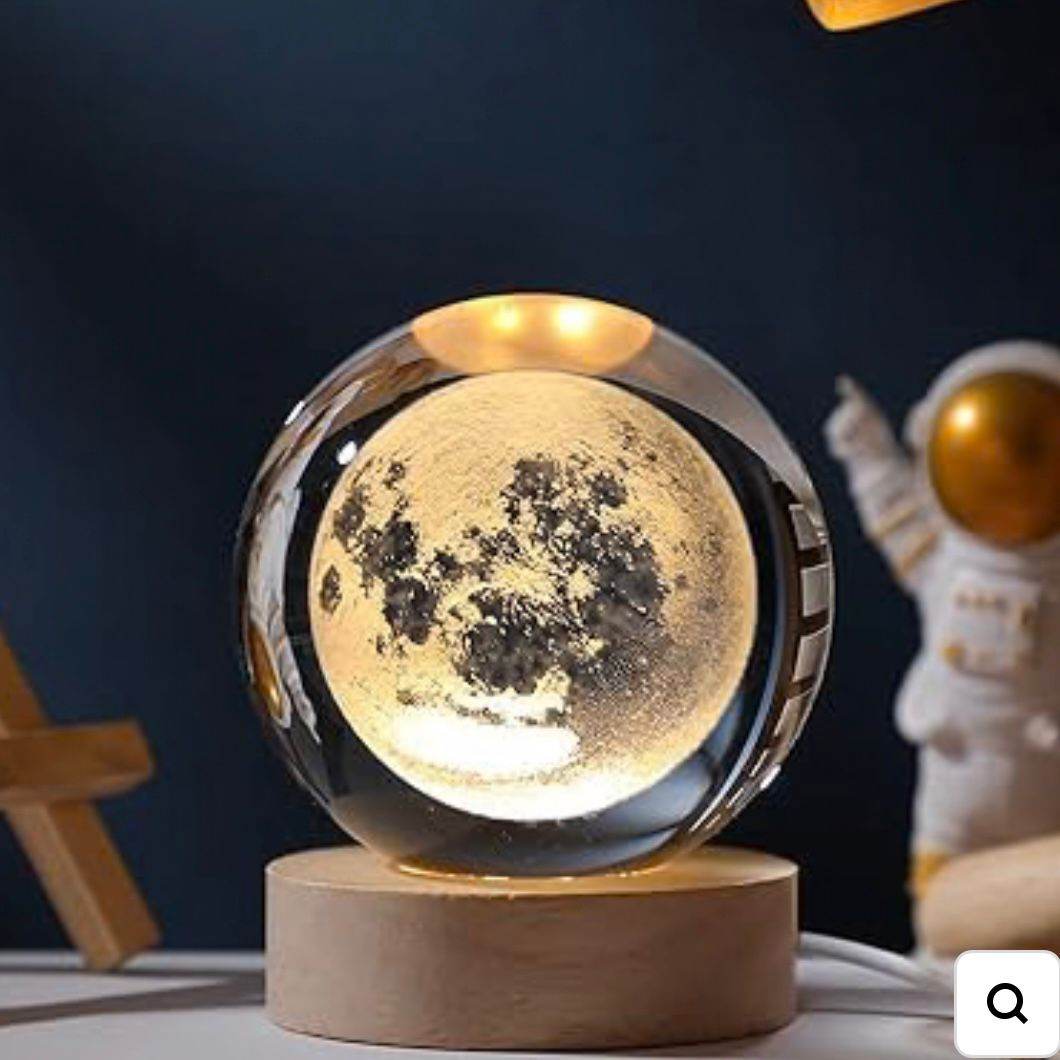 Night Light with Heavenly Bodies Enclosed in Glass  Elegant Home & Office Decor - Futurestore.pk
