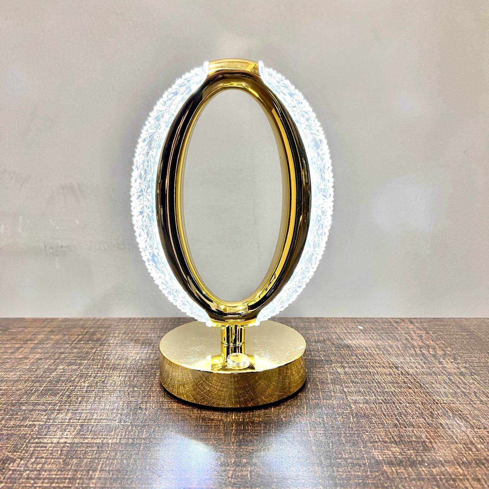 Luxury Gold-Plated Side Table Lamp with Multicolor Lighting  Rechargeable & Modern Design - Futurestore.pk