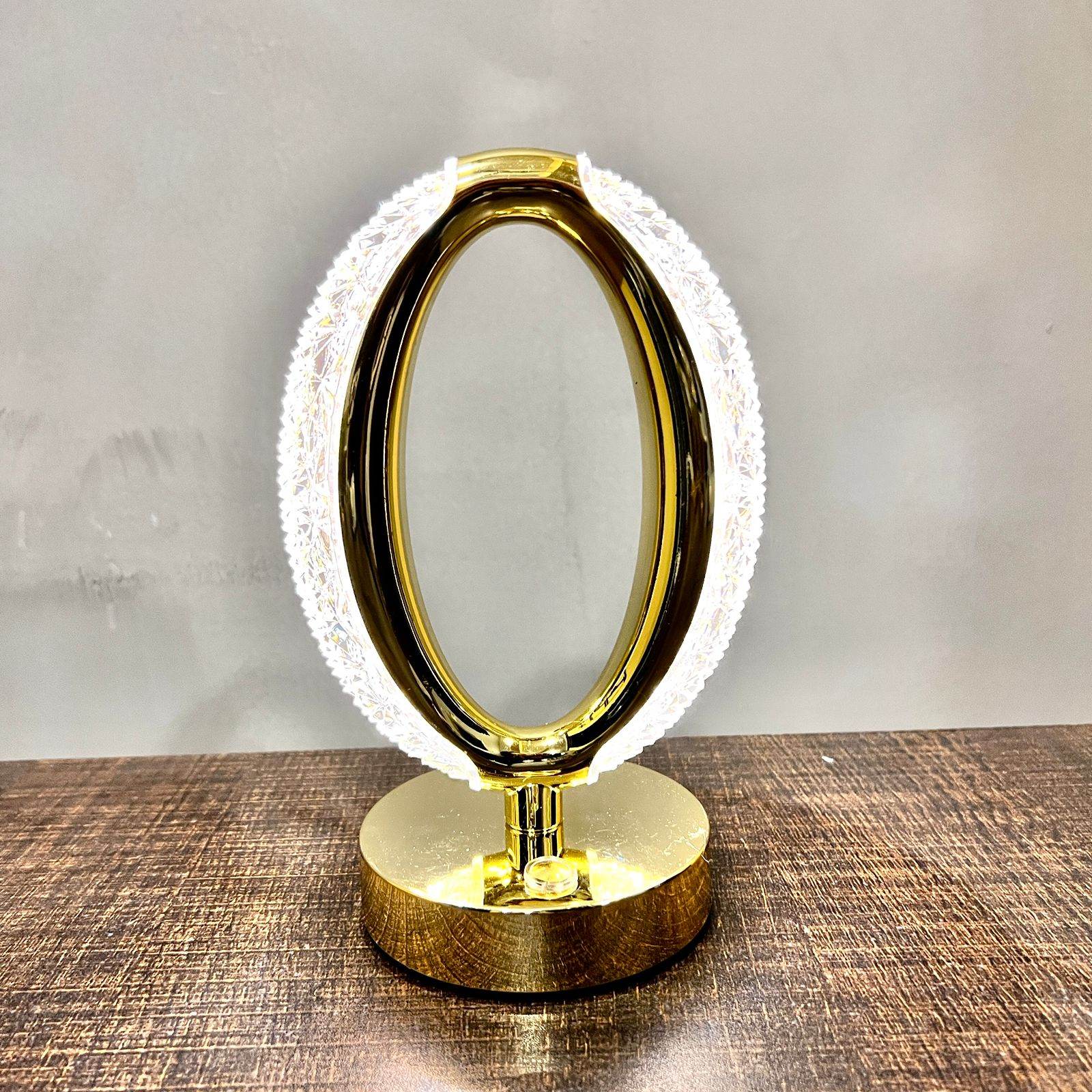 Luxury Gold-Plated Side Table Lamp with Multicolor Lighting  Rechargeable & Modern Design - Futurestore.pk