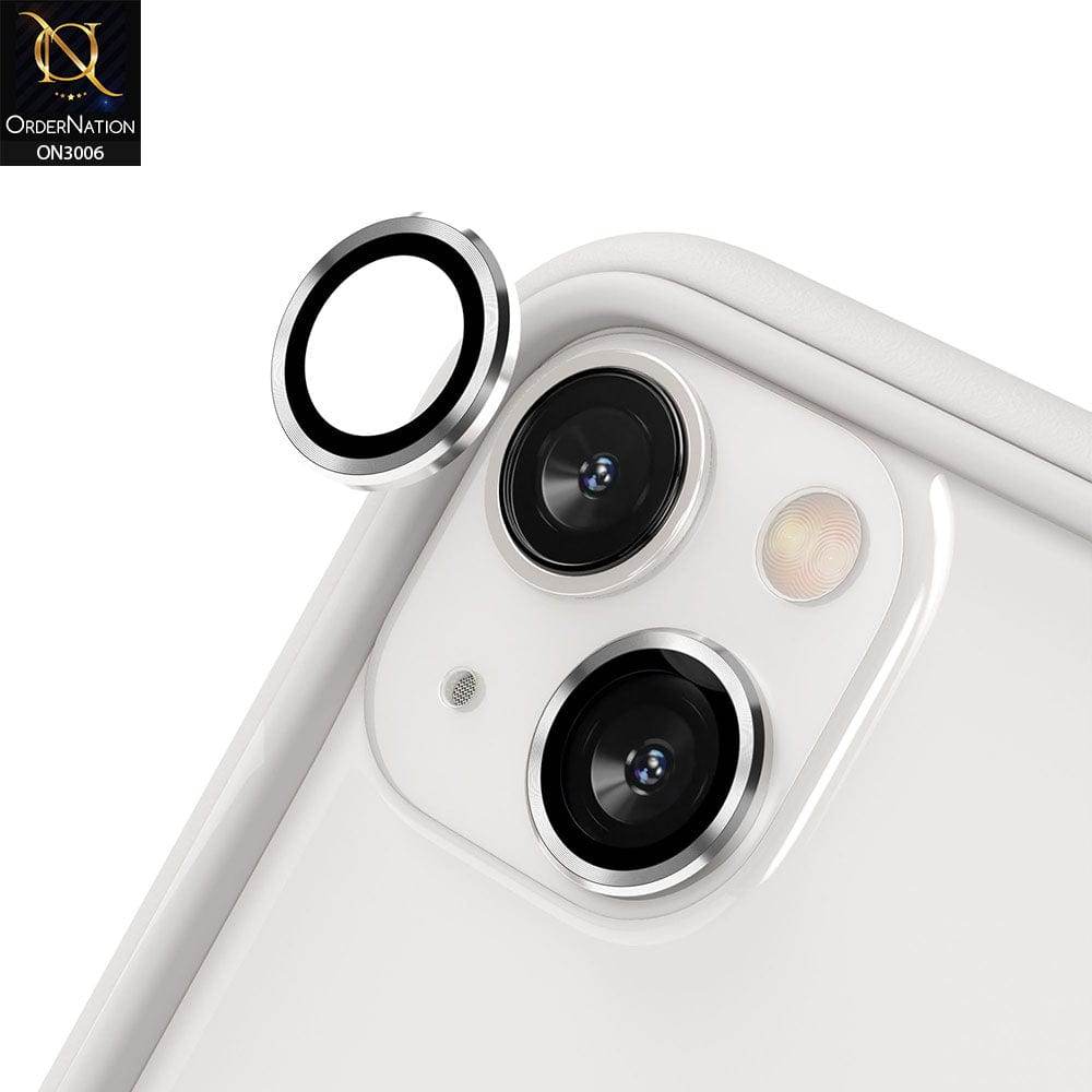 iPhone 13 Camera Protector - Silver - Metal Ring Camera Glass Protector