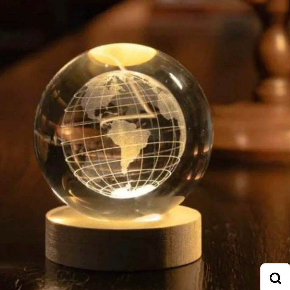 Night Light with Heavenly Bodies Enclosed in Glass  Elegant Home & Office Decor - Futurestore.pk