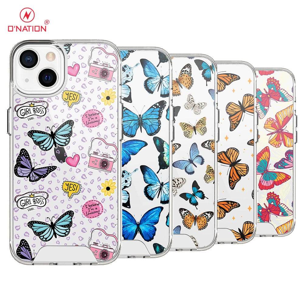 iPhone 13 Cover - O'Nation Butterfly Dreams Series - 9 Designs - Clear Phone Case - Soft Silicon Borders U16