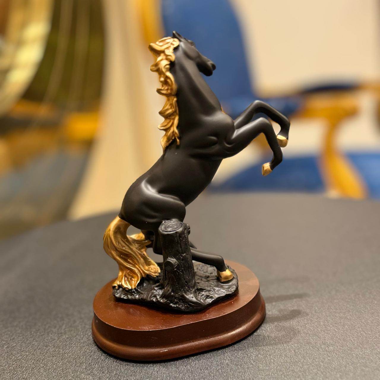 Premium Black Ceramic Horse Sculpture  Elegant Decor for Home & Office - Futurestore.pk