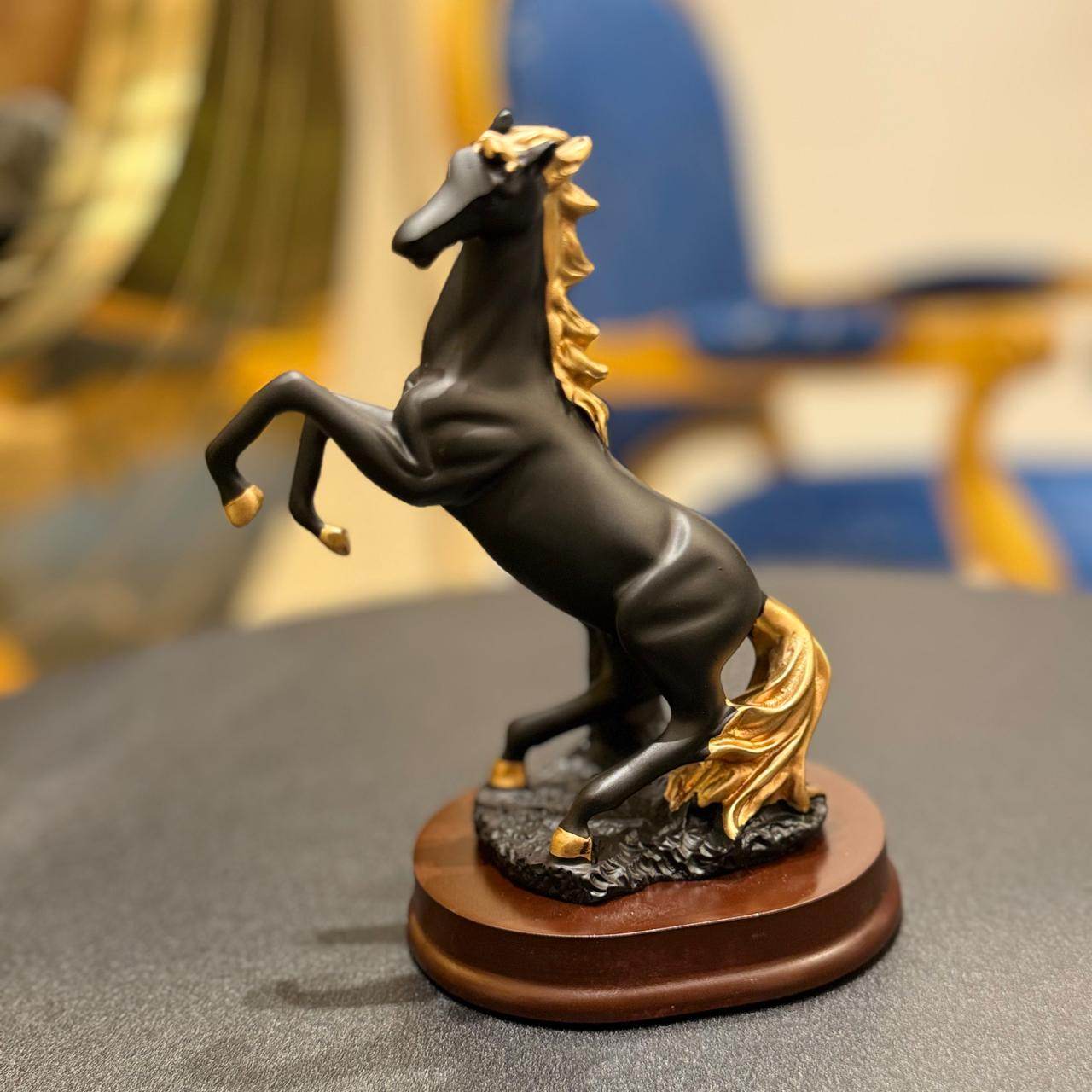 Premium Black Ceramic Horse Sculpture  Elegant Decor for Home & Office - Futurestore.pk