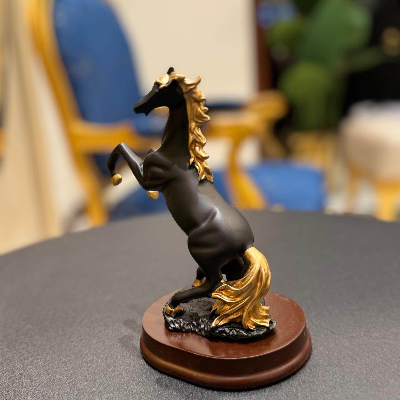 Premium Black Ceramic Horse Sculpture  Elegant Decor for Home & Office - Futurestore.pk