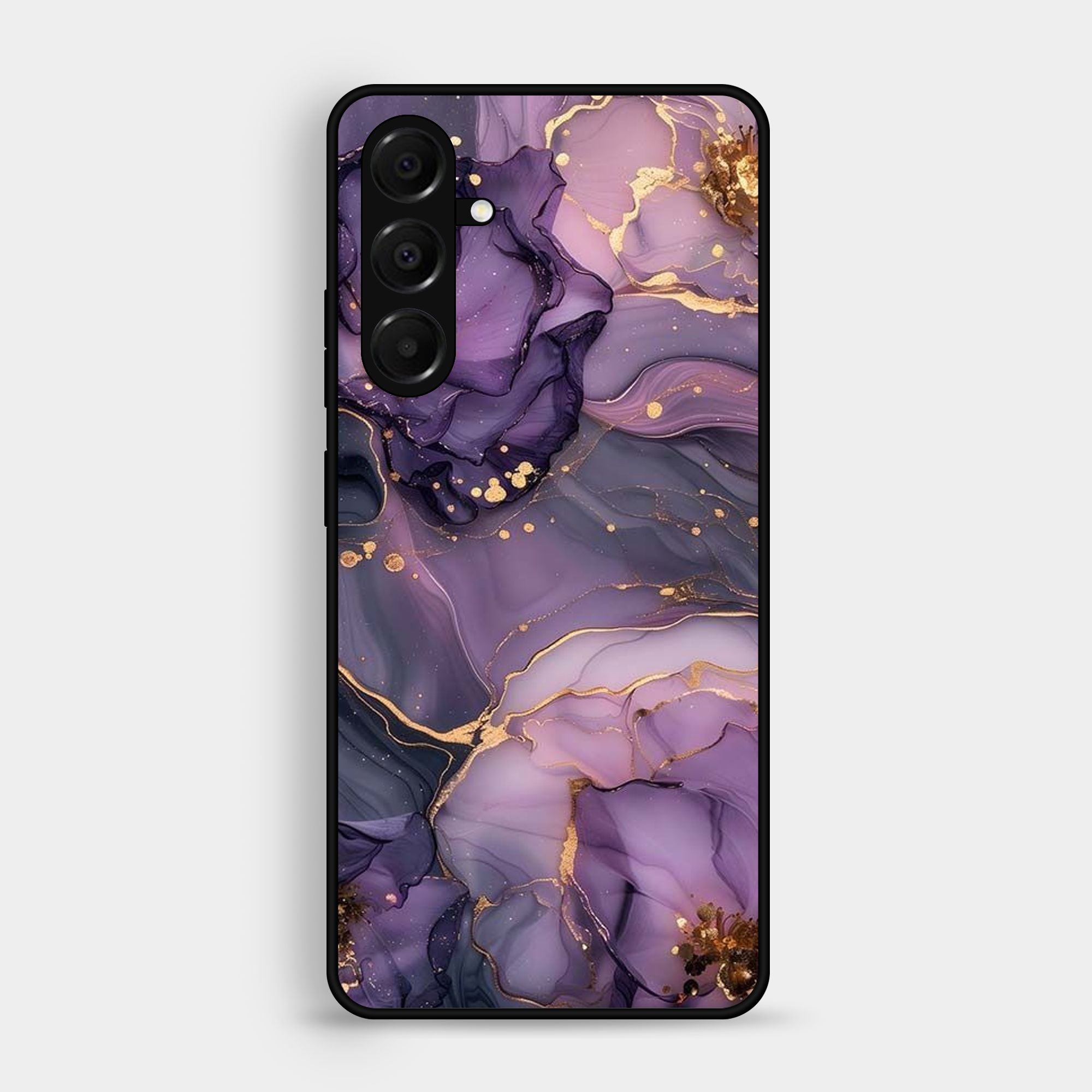 Samsung Galaxy A16 Purple And Gold Marble Wallpaper Premium Metal Printed Soft Bumper Shock Proof Case