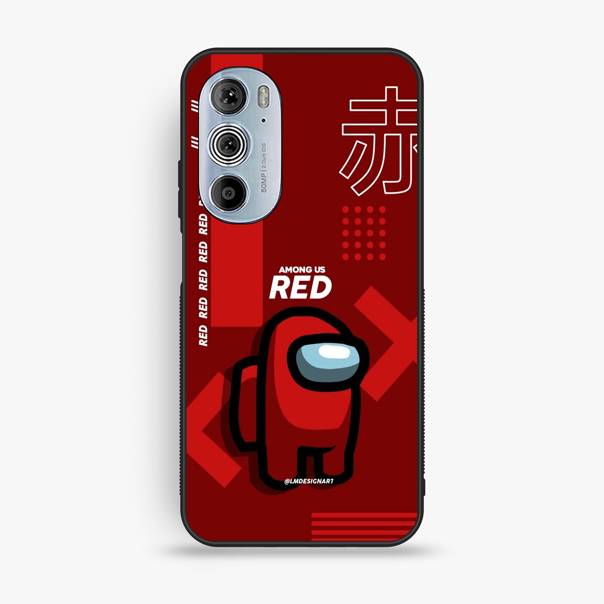 Motorola Edge 30 Pro - A Red Robot With Background - Premium Glossy Phone Case