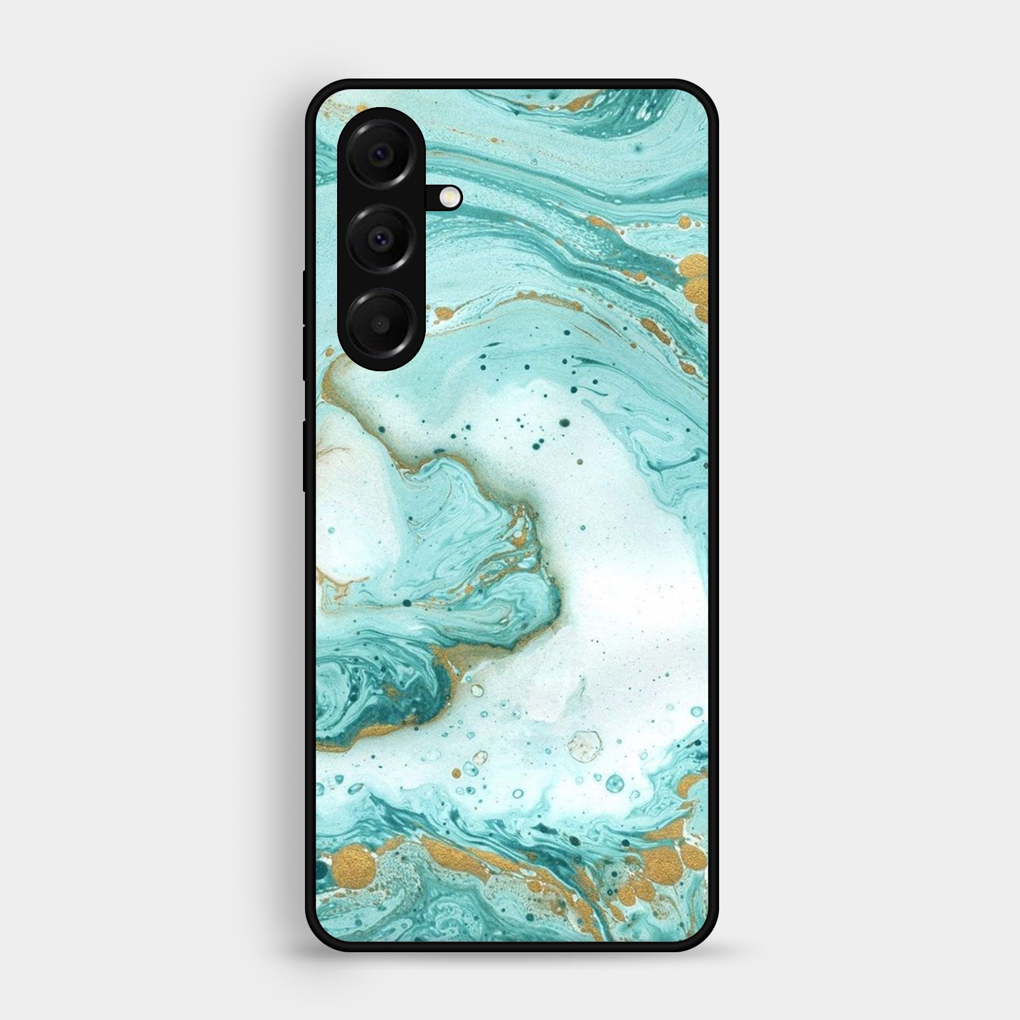 Samsung Samsung Galaxy A05s Aqua Blue Marble Design Premium Metal Printed soft Bumper shock Proof Case