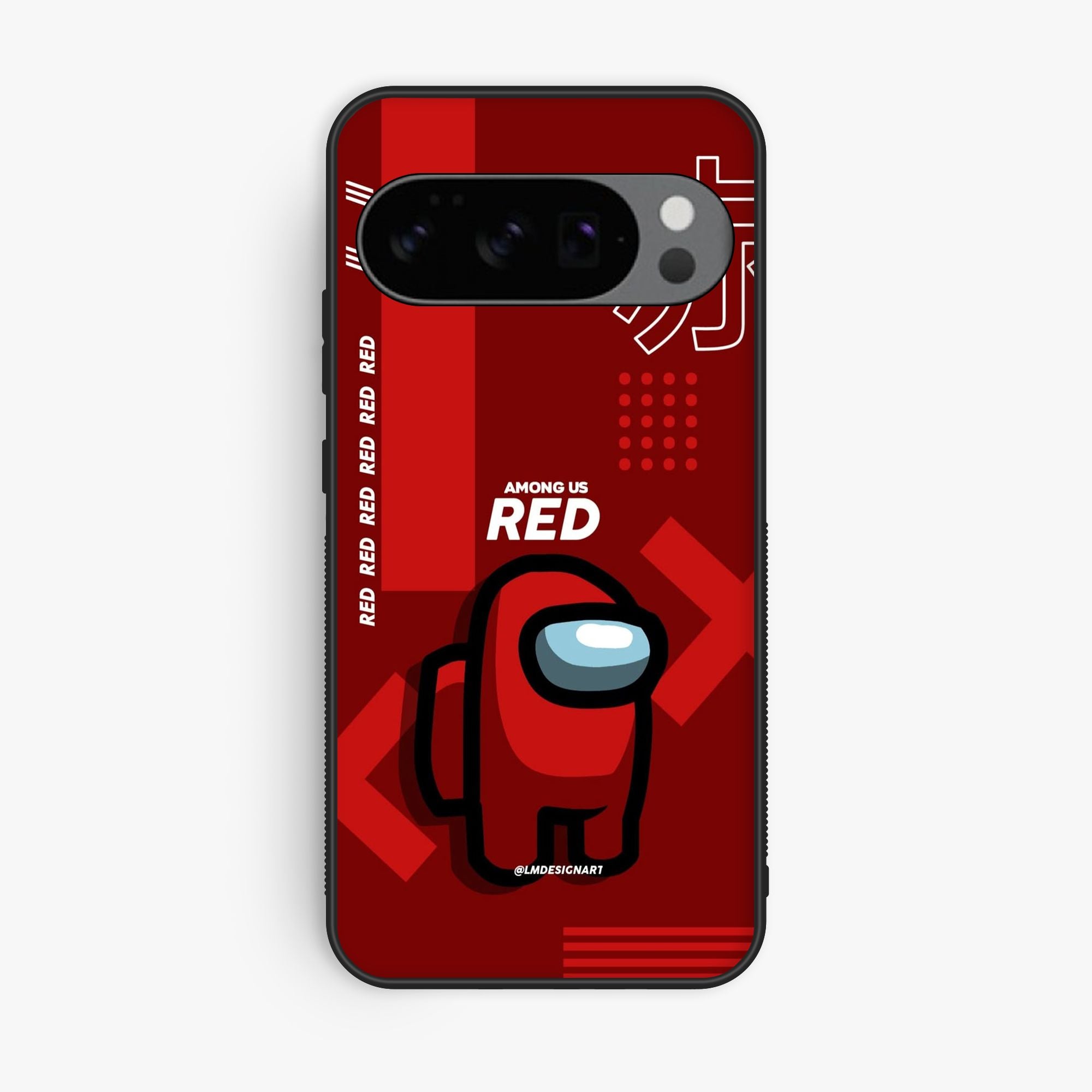 Google Pixel 9 Pro - A Red Robot With Background - Premium Glossy Phone Case