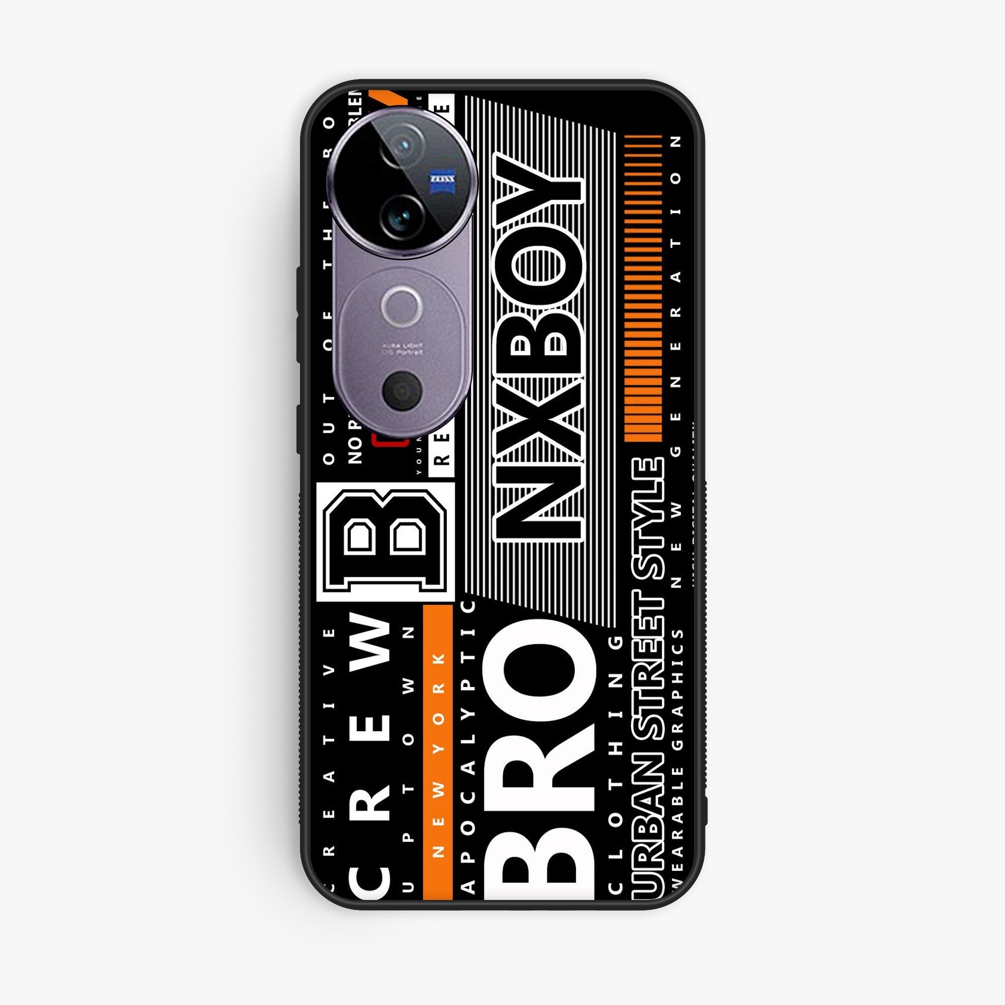 Vivo V40 A Black And White Logo - Premium Glossy Phone Case