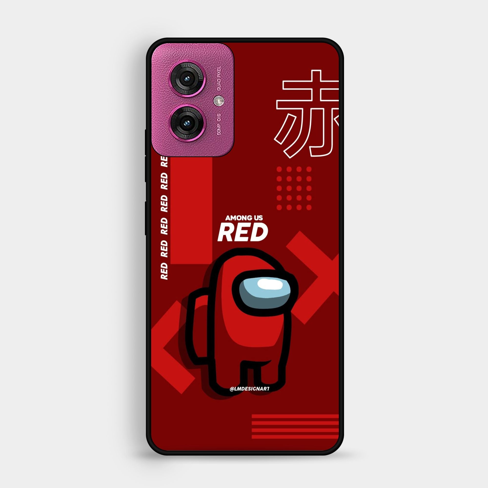 Motorola G55 - A Red Robot With Background - Premium Glossy Phone Case