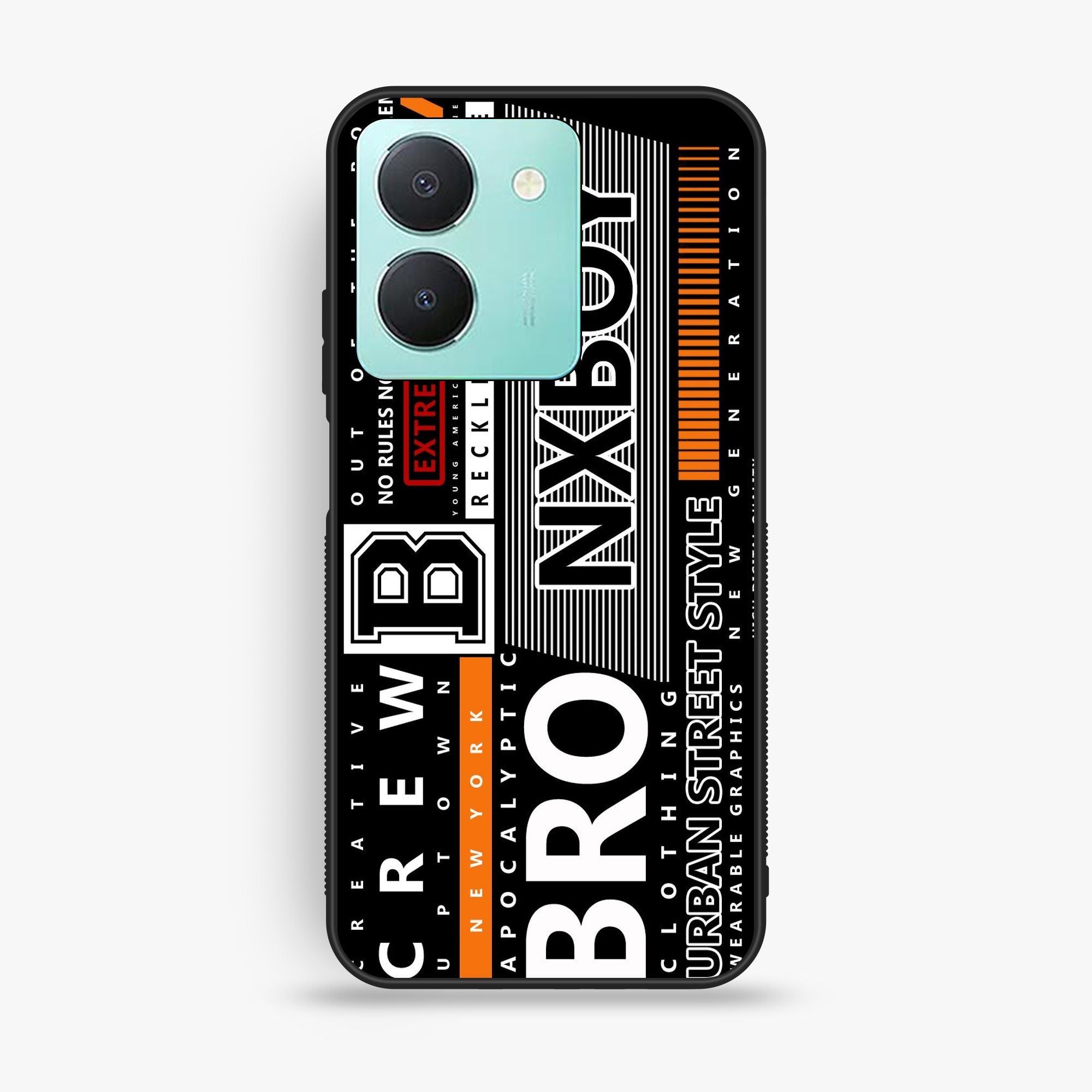 Vivo Y36 A Black And White Logo - Premium Glossy Phone Case