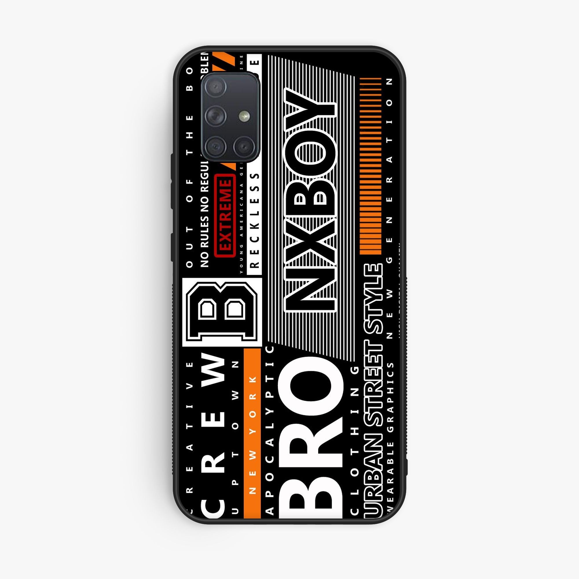 Samsung Galaxy A71 A Black And White Logo - Premium Glossy Phone Case