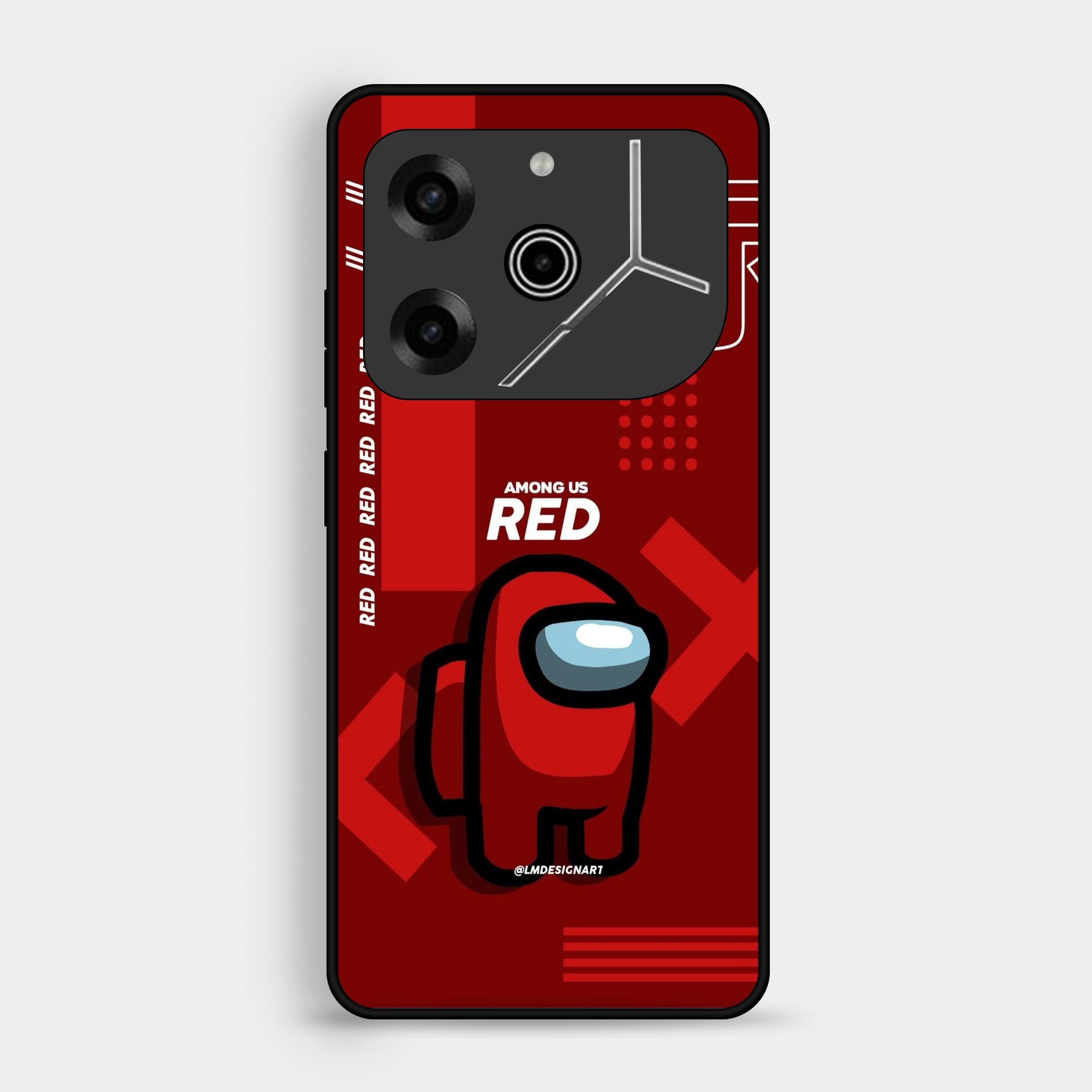 Tecno Pova 6 Neo - A Red Robot With Background - Premium Glossy Phone Case
