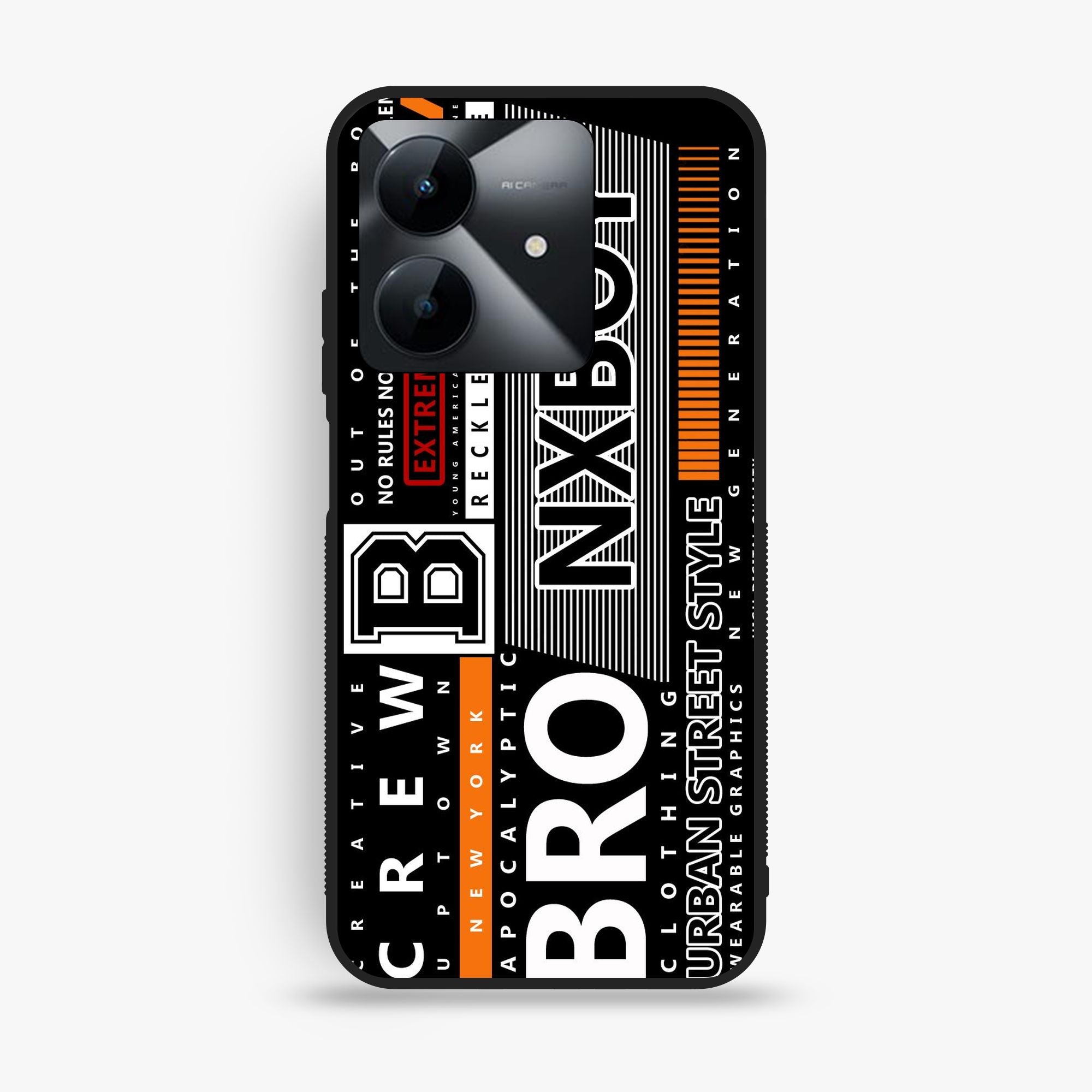 Realme Note 60x - A Black And White Logo - Premium Glossy Phone Case