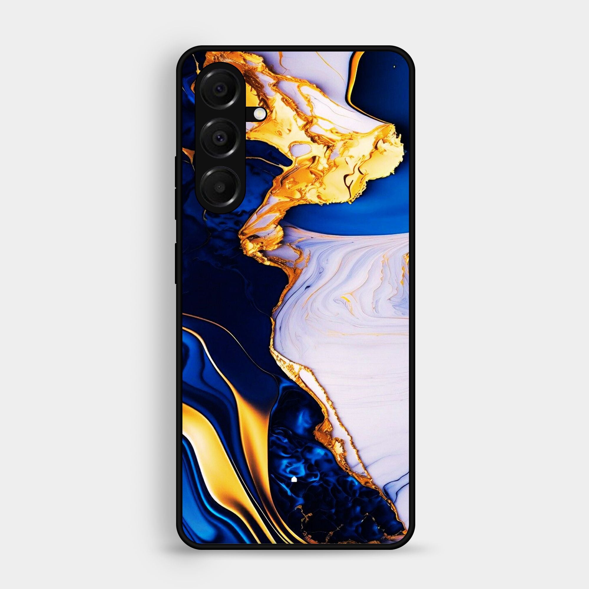 Samsung Samsung Galaxy A05s Blue Golden Marble Premium Metal Printed soft Bumper shock Proof Case