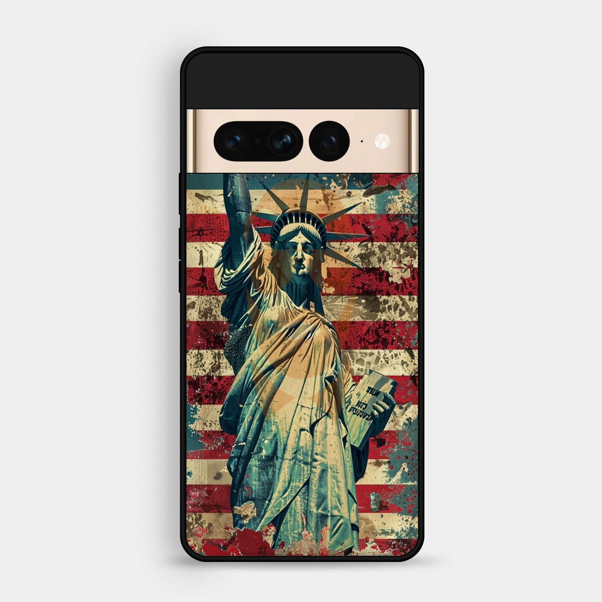 Google Pixel 7 Pro The Statue Of Liberty On - Premium Metal Printed Soft Bumper Shock Proof Case