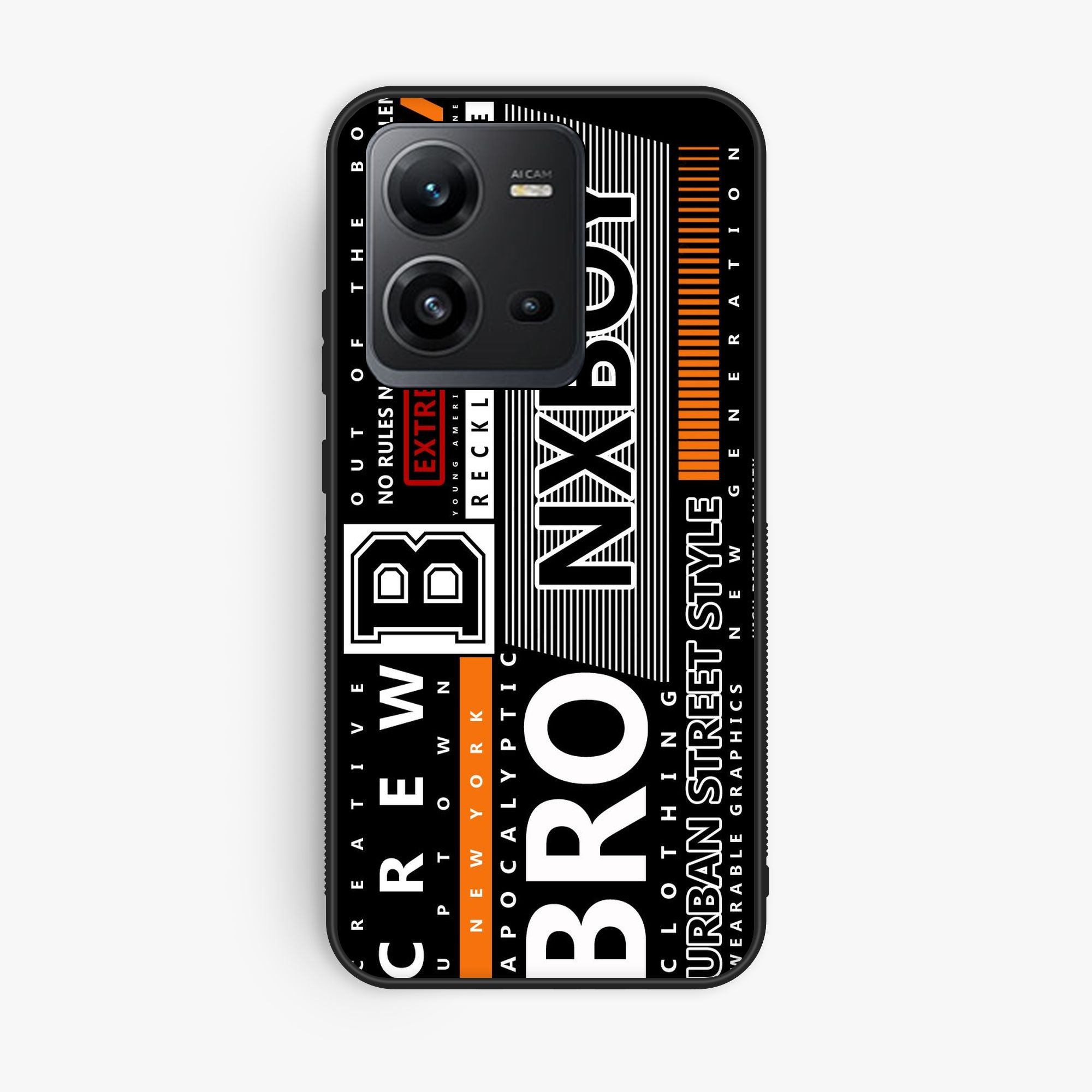 Vivo V25e A Black And White Logo - Premium Glossy Phone Case