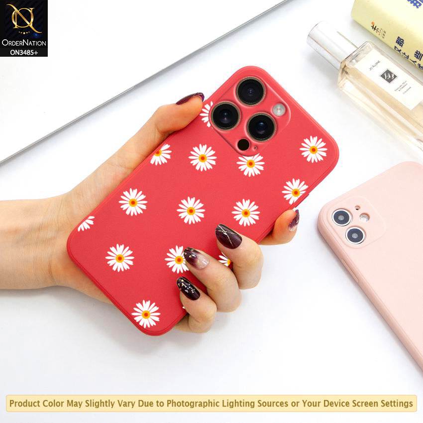 iPhone 16 Pro Max Cover - ONation Daisy Series - HQ Liquid Silicone Elegant Colors Camera Protection Soft Case - Futurestore.pk