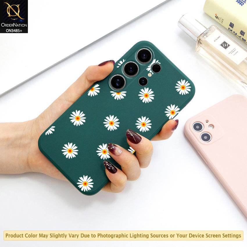Samsung Galaxy S24 Ultra Cover - ONation Daisy Series - HQ Liquid Silicone Elegant Colors Camera Protection Soft Case - Futurestore.pk