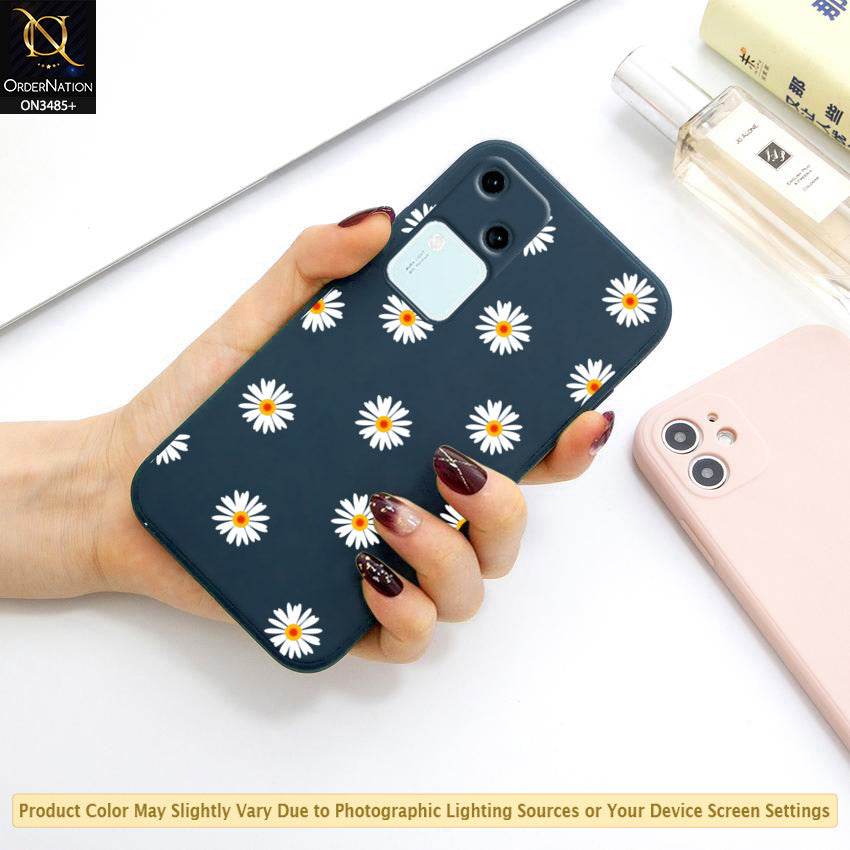 Vivo V30 Cover - ONation Daisy Series - HQ Liquid Silicone Elegant Colors Camera Protection Soft Case - Futurestore.pk