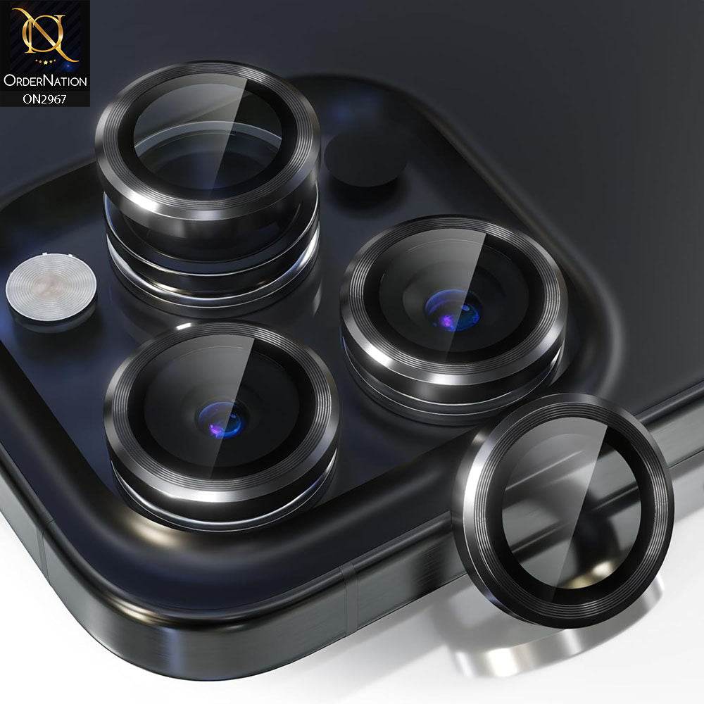 iPhone 16 Pro Max Protector - Metal Ring Camera Glass Protector - Futurestore.pk