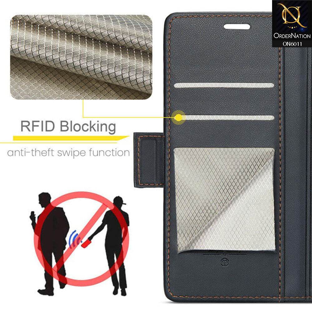 Samsung Galaxy S24 Ultra Cover - Black - CaseMe Classic Leather Wallet RFID Blocking Magnetic Buckle Flip Book Case