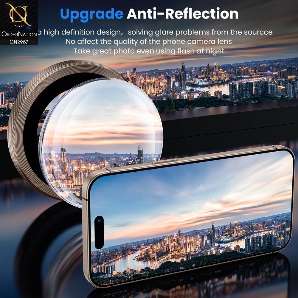 iPhone 16 Pro Max Protector - Metal Ring Camera Glass Protector - Futurestore.pk