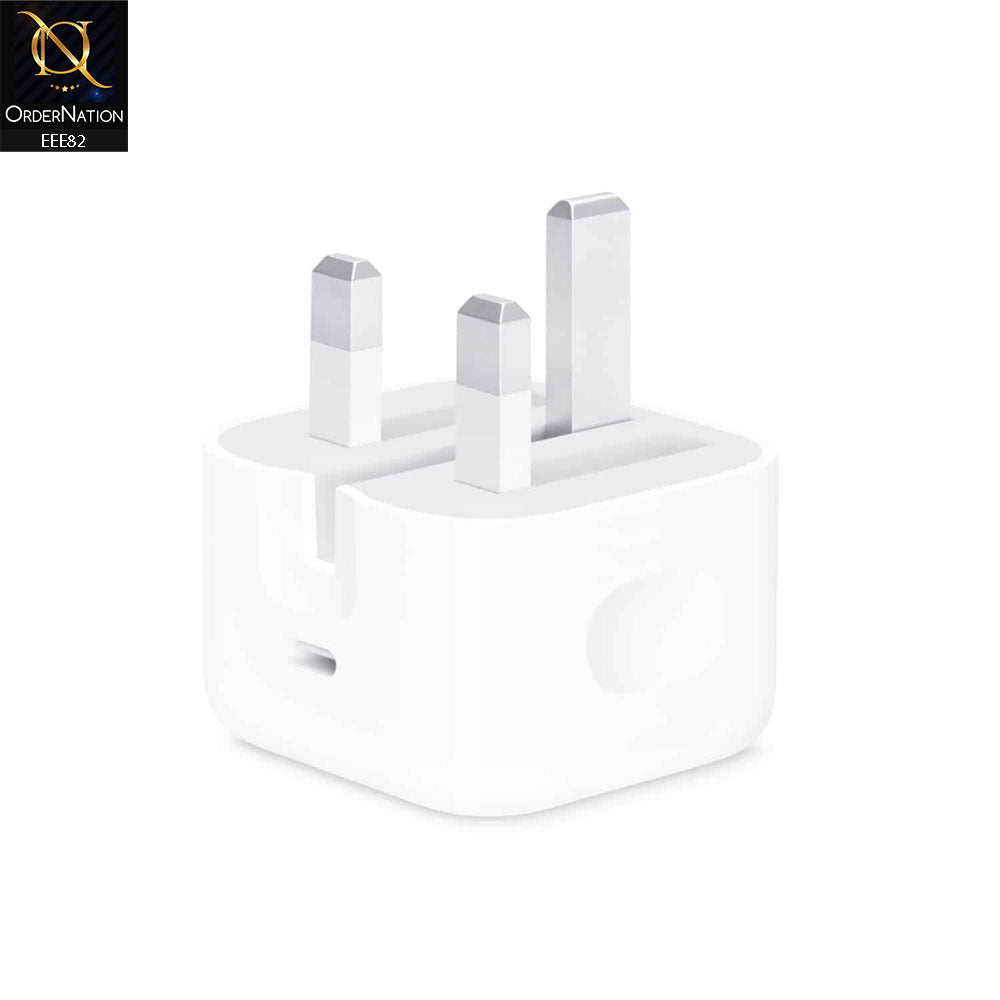 35W USB Type-C to C Power Adapter UK Folding Pins - White