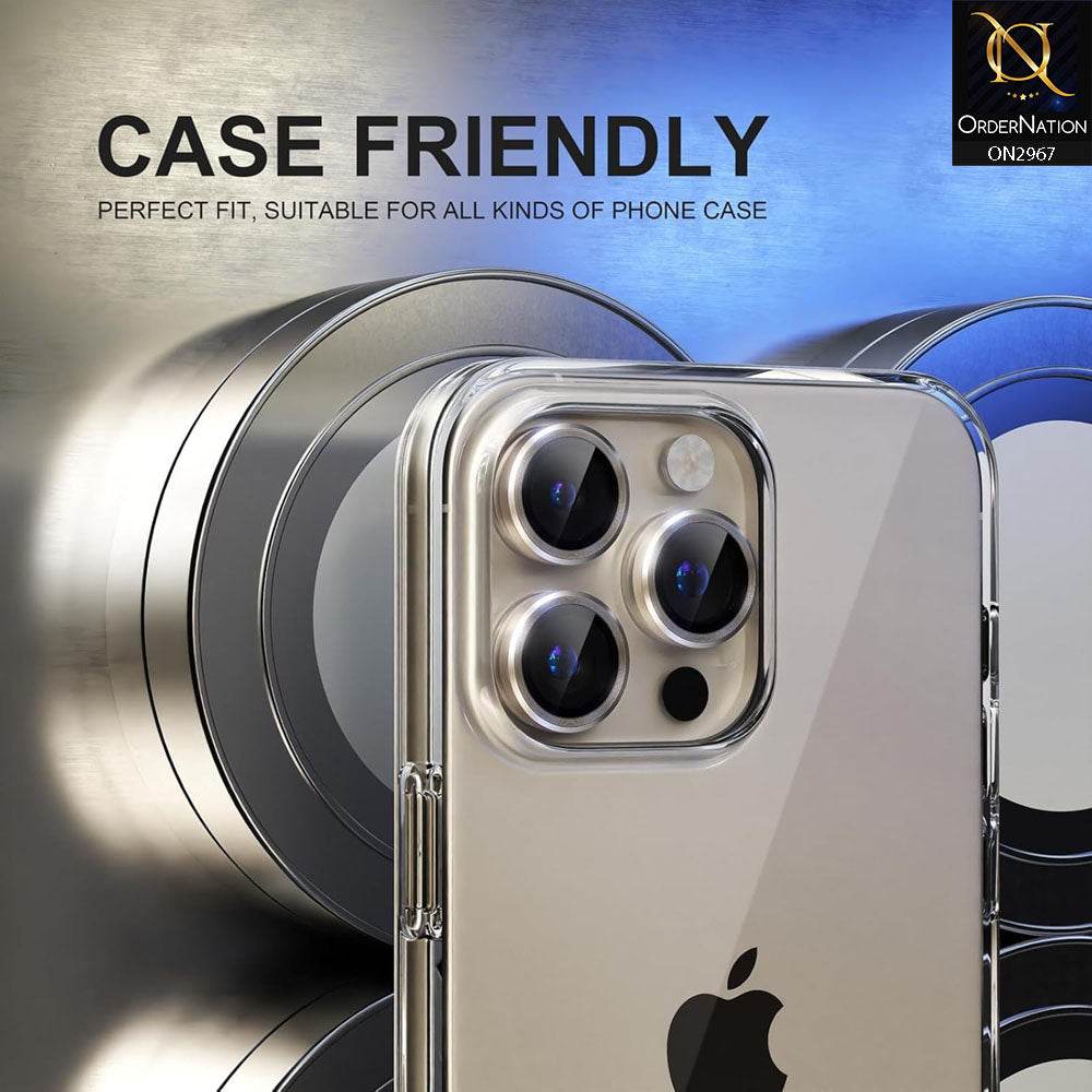 iPhone 16 Pro Max Protector - Metal Ring Camera Glass Protector - Futurestore.pk